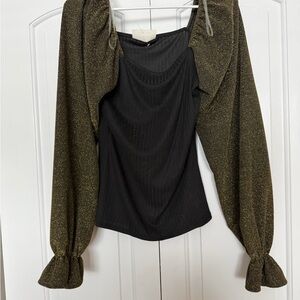 Elegant Black and Gold Blouse